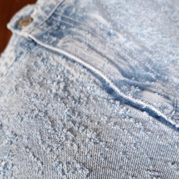 CULT DANISH BRAND. Textured Light Blue Denim Jeans - Picture 1 of 9